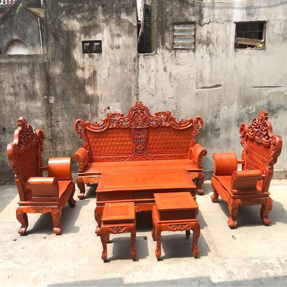 Bộ bàn ghế Louis Hoàng Gia gỗ Gõ Đỏ