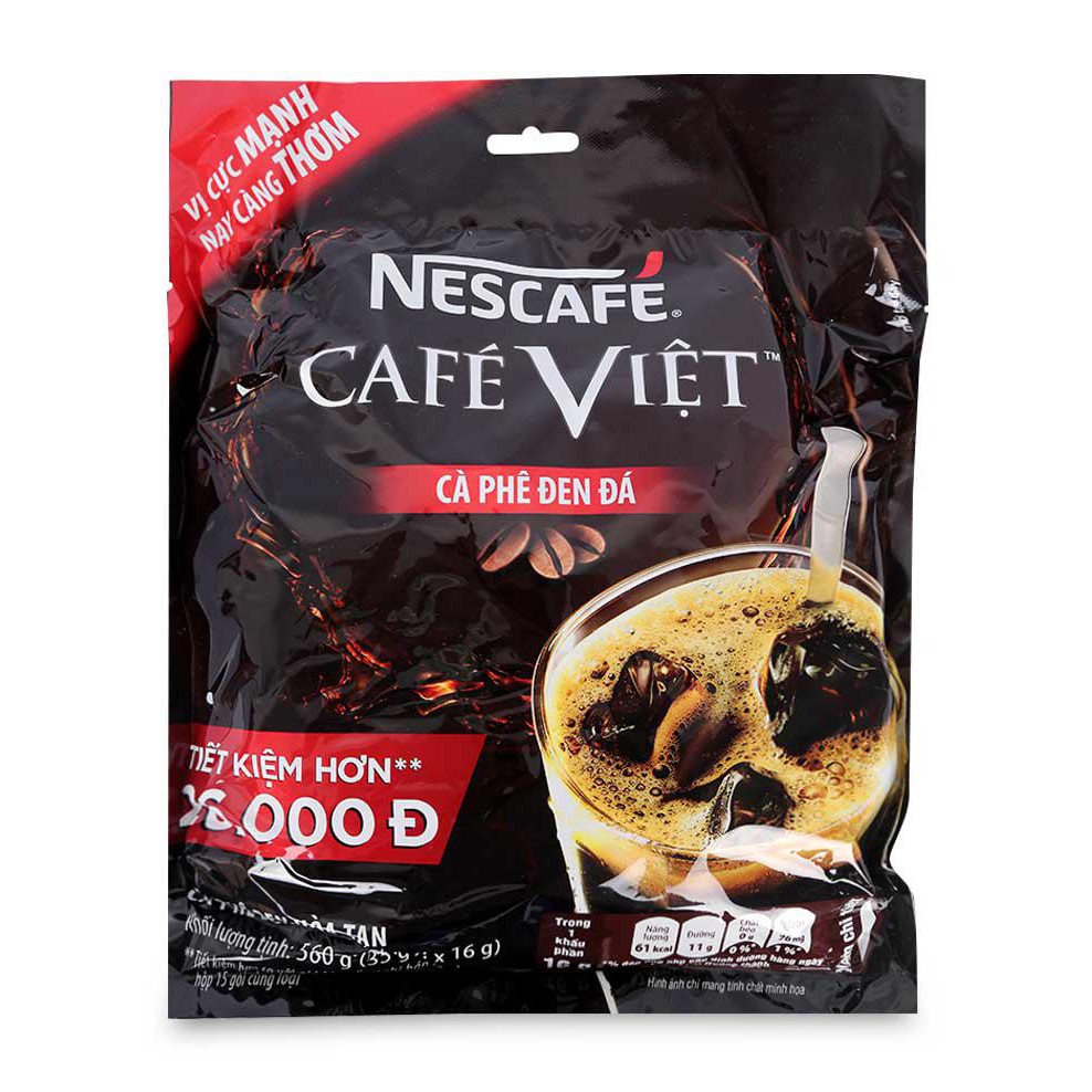 Cà Phê Việt Đen Đá Hòa Tan Nescafe (35 Gói x 16G)