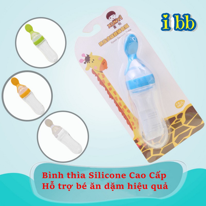 [HOT SALE] Bình thìa silicon, Bình sữa thìa hỗ trợ bé ăn dặm đa năng - Dung tích 90ml