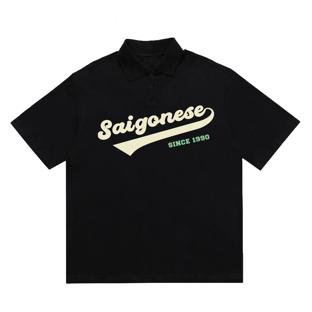 Áo Thun Form Rộng Cổ Trụ Unisex Nữ In Chữ SaiGonese Siêu Đẹp Chất Cotton Mềm Mịn Mát TTQ0034