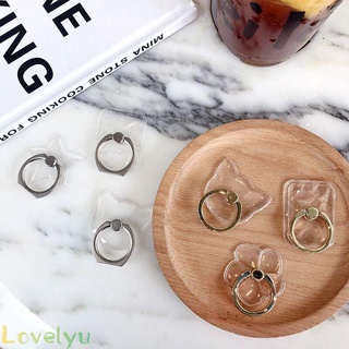 【LOVELYU】Transparent crystal ring  metal ring mobile phone bracket Acrylic ring bracket high quality【Good Quality】