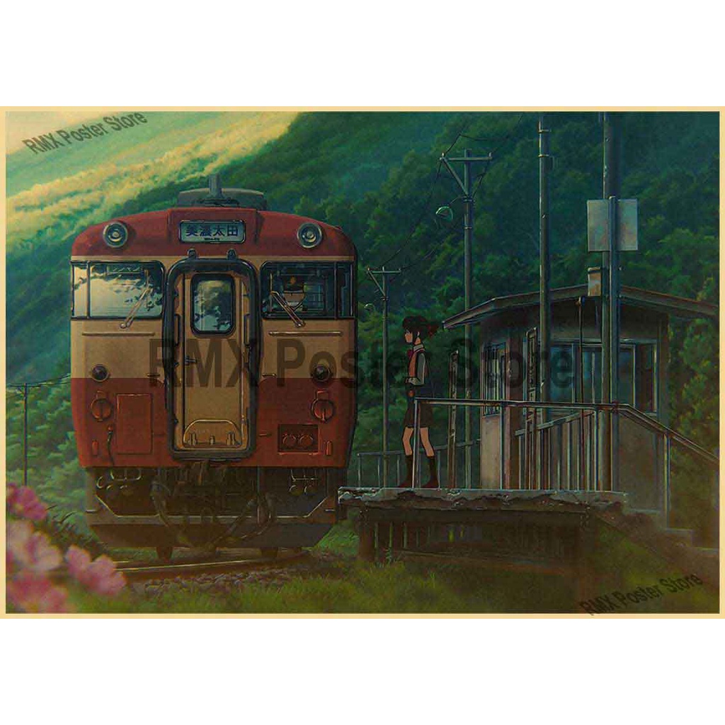 Poster Phim Your Name Dán Tường Trang Trí Phòng Khách / Quán Bar Phong Cách Retro