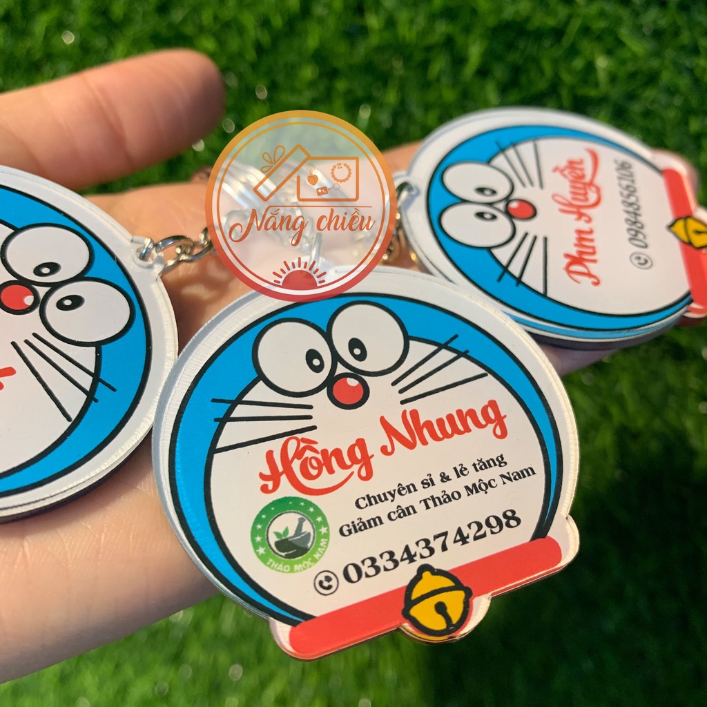 Bảng hiệu mini thu gọn trong móc khóa mica siêu xinh - in 2 mặt mica sáng bóng - Thiết kế thông tin shop