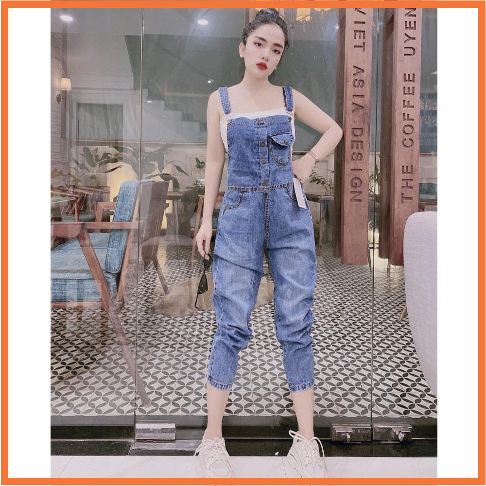 Quần yếm nữ HANOIJEAN - Yếm jean 5 cúc phong cách hàn quốc yếm váy ulzzang YJ012 | BigBuy360 - bigbuy360.vn