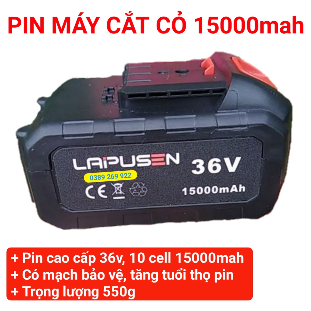 Phụ kiện máy cắt cỏ, tỉa cành cầm tay LAPUSEN 1800w, pin khủng 15000mah