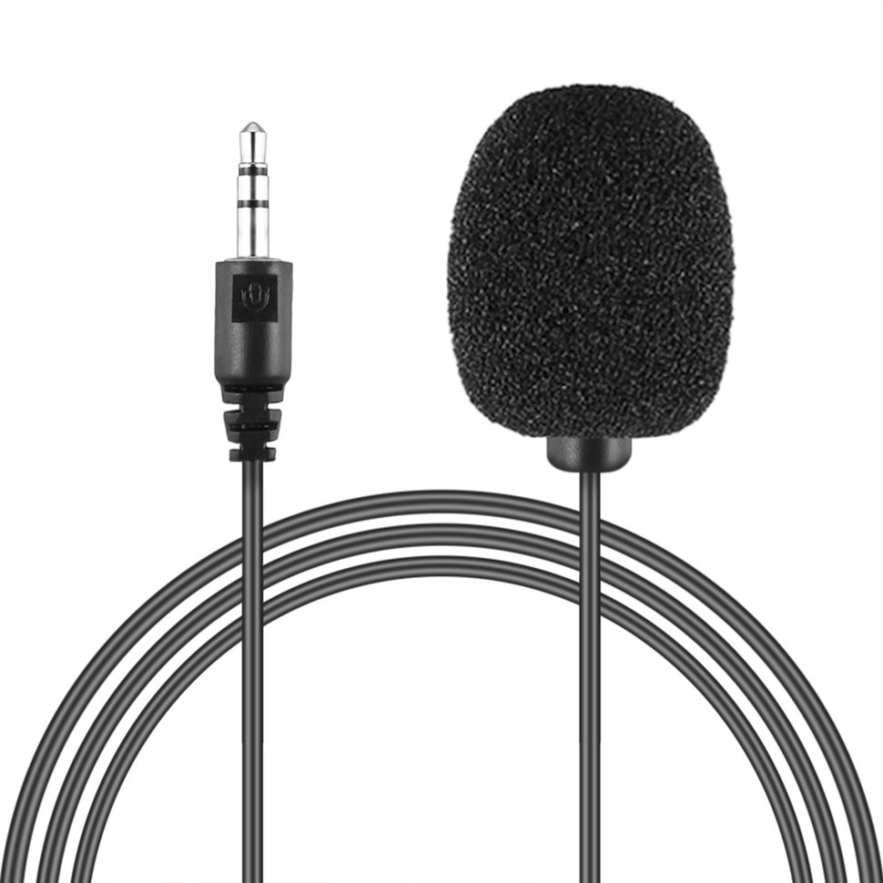 【SUN】Portable Size External 3.5mm Clip-on Lapel Lavalier Microphone For PC Laptop