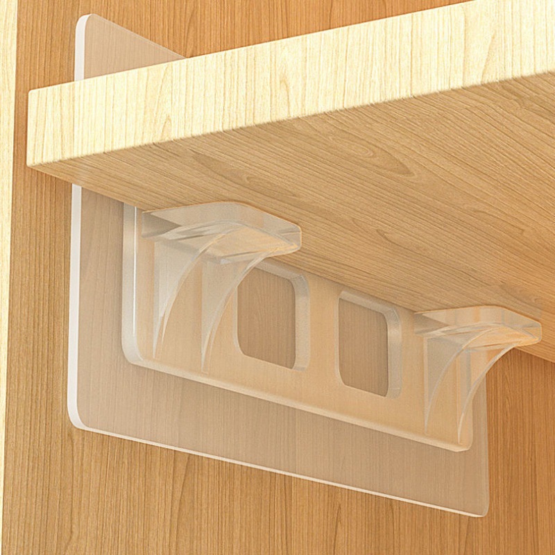 Bộ 2 Kẹp Giữ Cố Định Kệ Tủ Gắn Tường Tiện Dụng Cho Nhà Bếp / Phòng Tắm