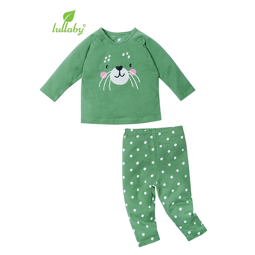 LULLABY Bộ quần áo dài tay bé trai raglan NH684P BST SLUMBER PARTY