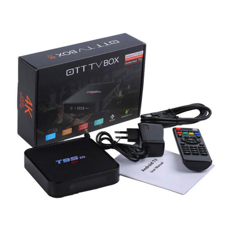 Android 6.0 TV box OTT Ram 1G bộ nhớ 8G T95M 4Kx2K biến tv thường thành tv thông minh