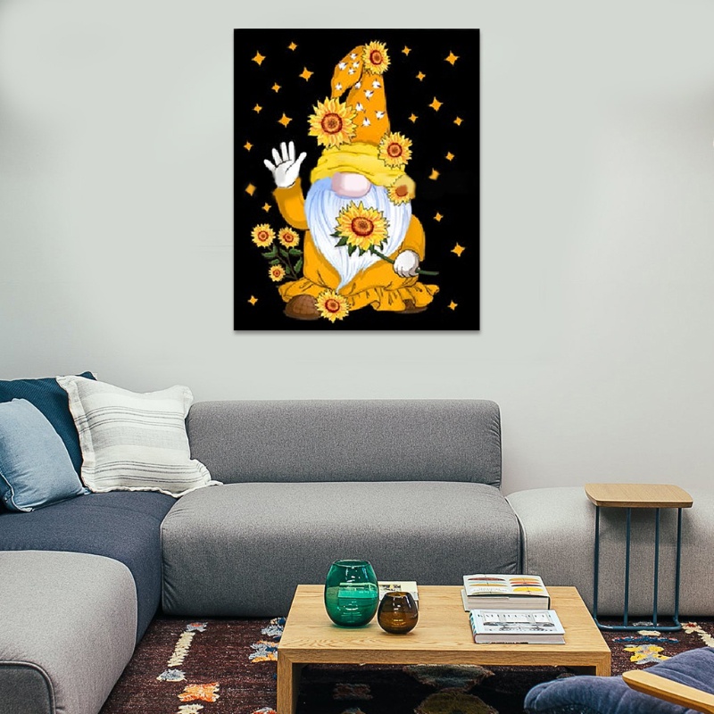 Bộ Tranh Đính Đá 5D Tự Làm Hình Hoa Hướng Dương Gnome
