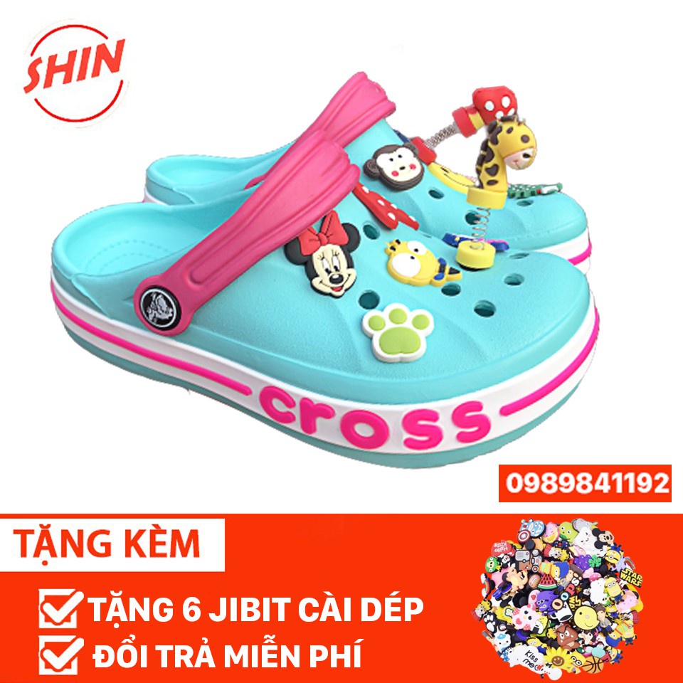 dép classic cross nhí nhiều  mầu Shin croscsFREESHIP cho bé  trai và bé gái SHIN7888u tặng 6 sicker
