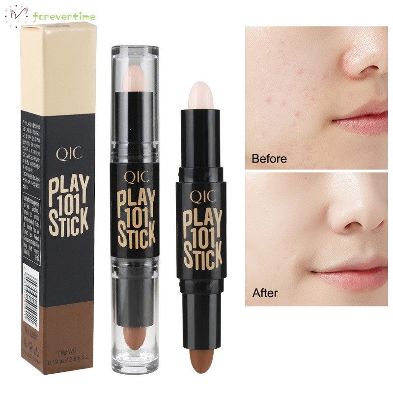 #Trang điểm# Dual Ended Corrector Contour Stick Highlighter Pen 3D Face Makeup Concealer Contouring Cosmetic