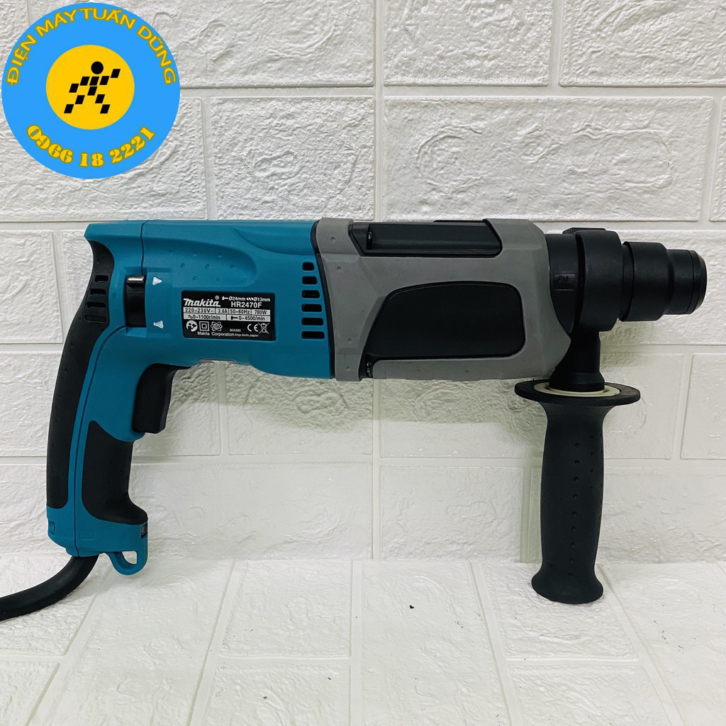 Máy khoan đục bê tông Makita HR2470F, tặng 5 mũi và đầu khoan 13 ly [CAM KẾT CHÍNH HÃNG]