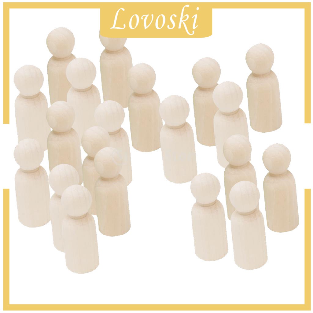 [Lovoski] Set 20 Búp Bê Gỗ Chưa Hoàn Thành