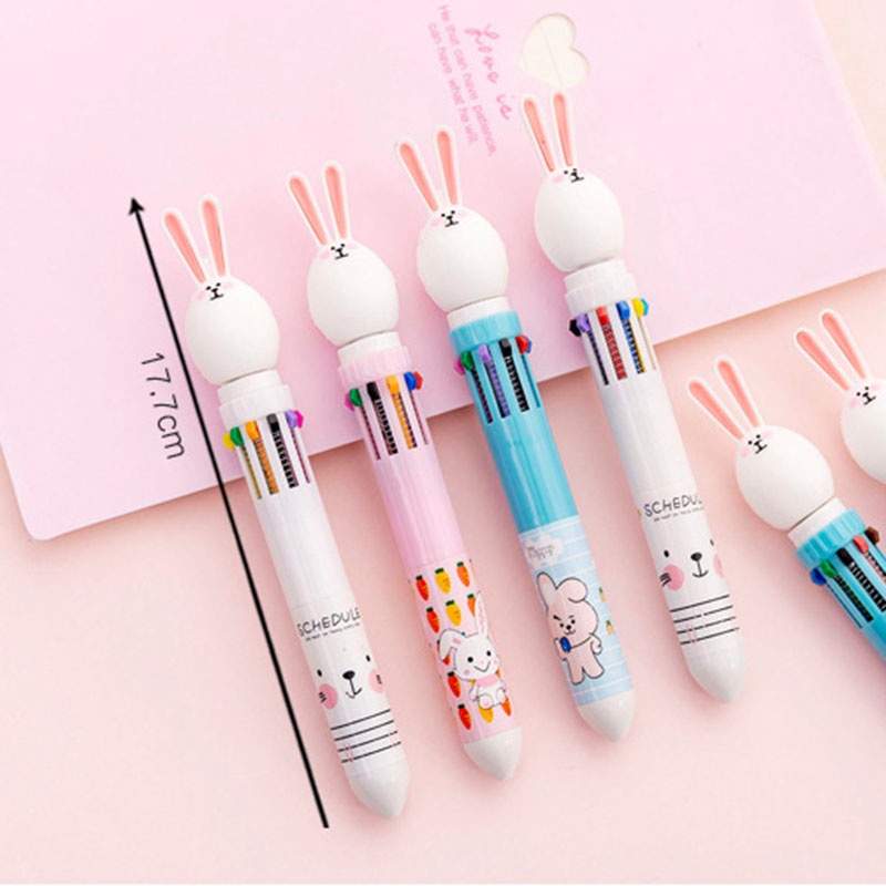 Bút bi 10 màu trong 1 tiện lợi hình chú thỏ dễ thương
