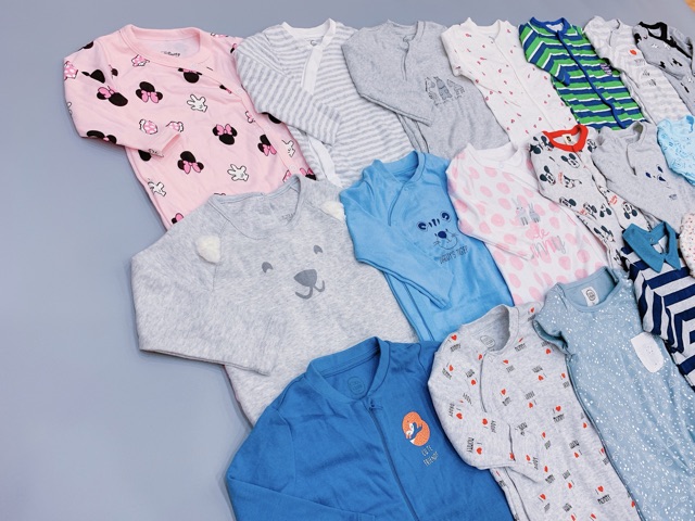 Bộ sleepsuit bodysuit bé trai bé gái xuất dư