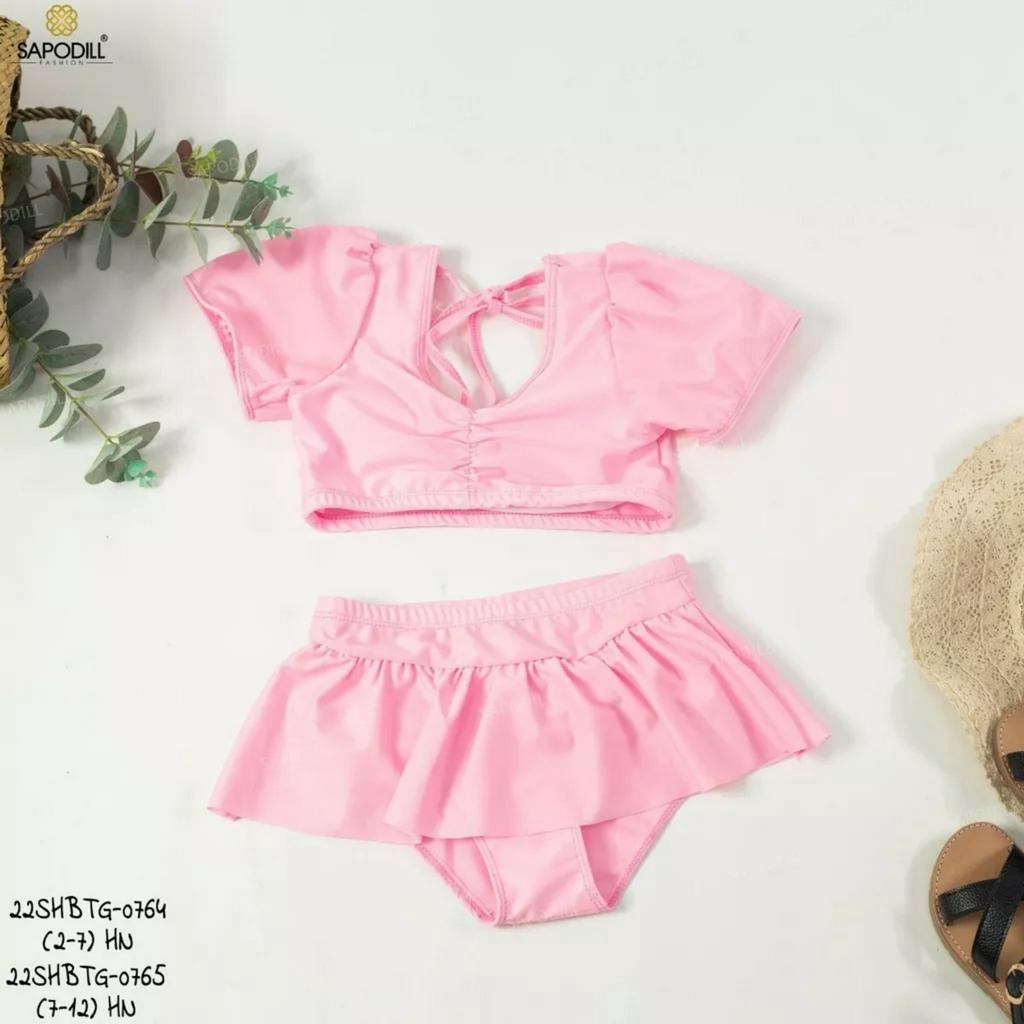 Đồ bơi cho bé gái - Bikini 2 mảnh tay bồng cho bé gái B003