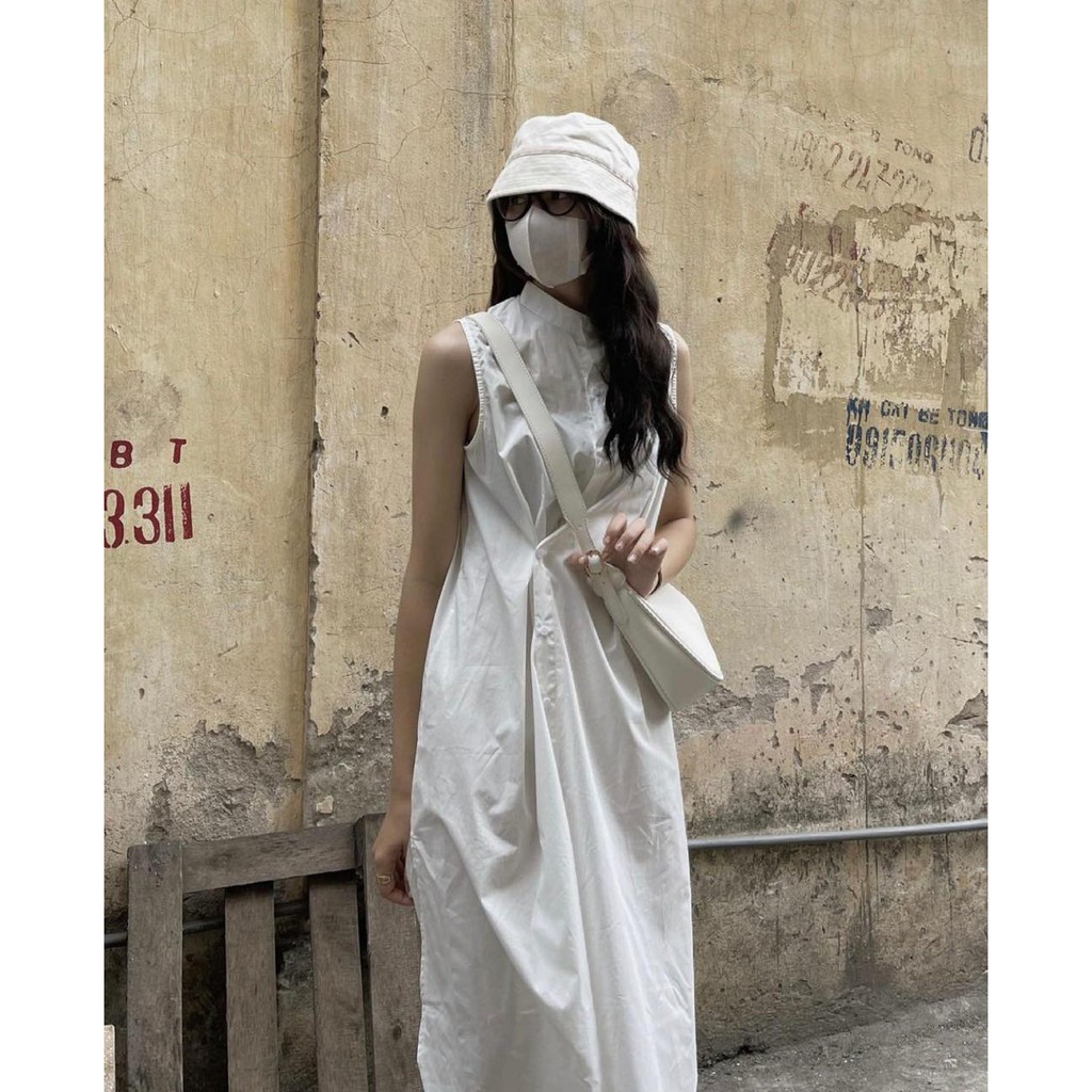 VÁY SƠ MI THÔ MỀM KHUY CÀI CHÉO