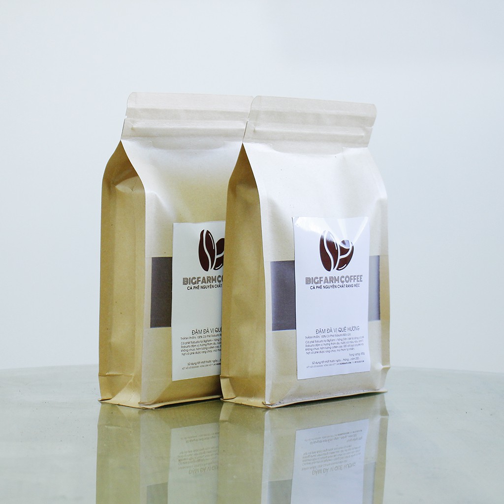 Cà phê robusta mộc BigFarm Coffee rang xay nguyên chất 100% giống ngon nhất , rang vừa, Dạng bột dùng pha phin 1 Kg