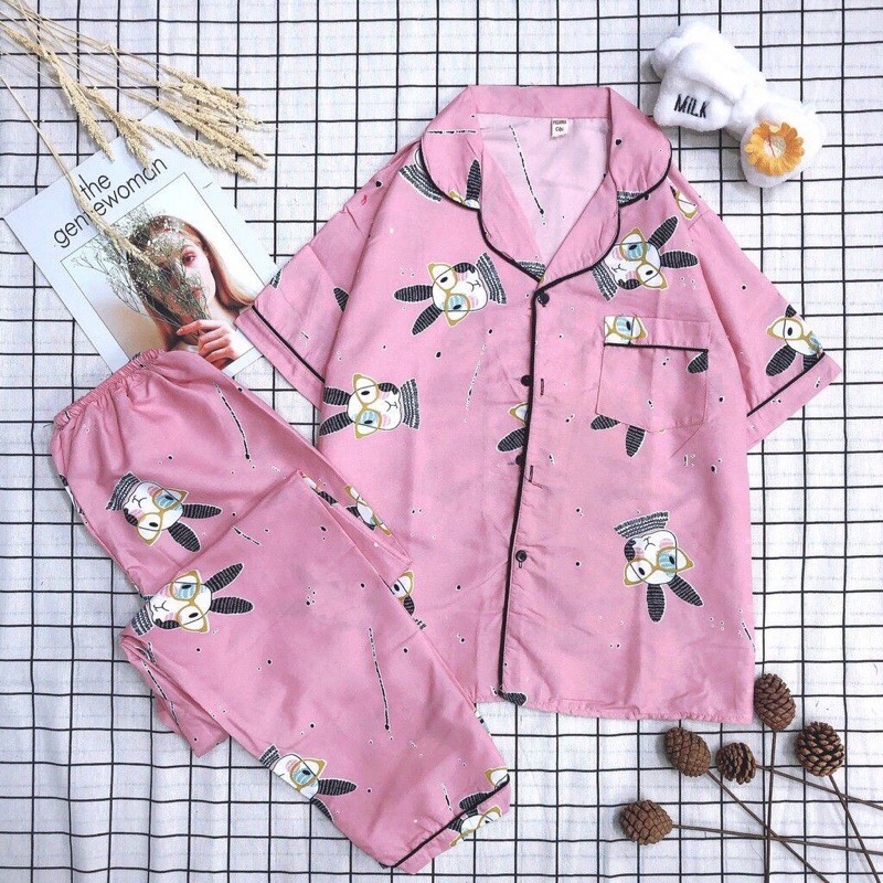 Bộ mặc nhà nữ FM Style đồ ngủ dài, tay ngắn chất kate thái cao cấp thiết kế dễ thương mềm mịn thoáng mát 211022019 | BigBuy360 - bigbuy360.vn