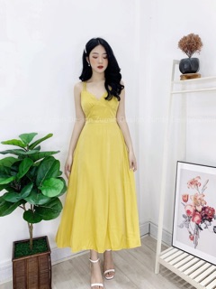 Váy maxi hở lưng, đi biển siêu xinh