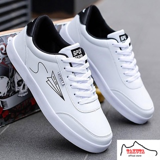 Giày nam sneaker thể thao màu trắng cổ cao cho học sinh phong cách Hàn Quốc - KHO GIÀY 68 (KG23)