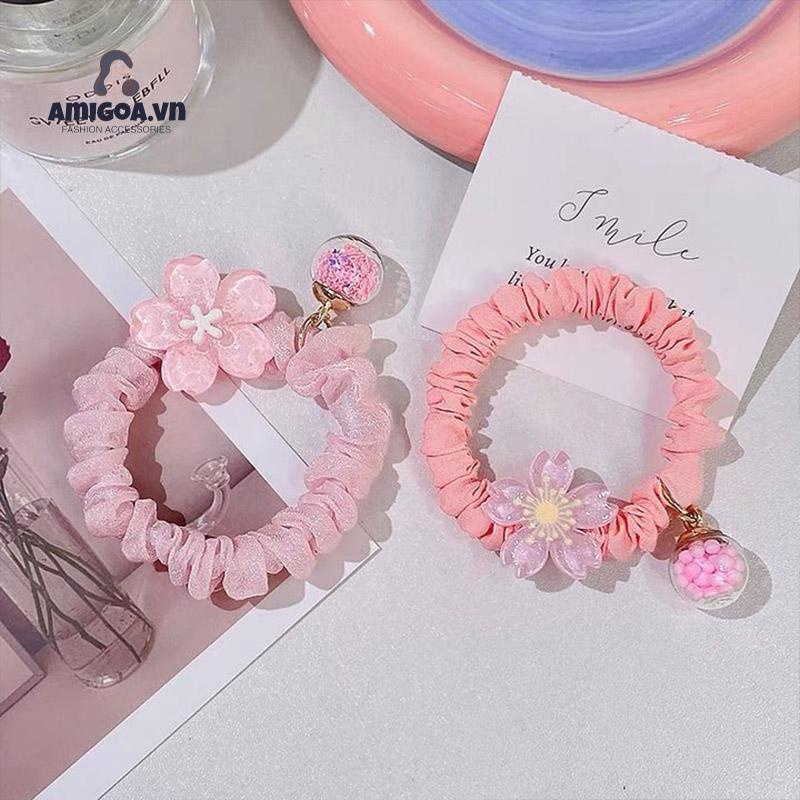 ✨✨Dây Buộc Tóc Cao Su Đính Hoa Nhỏ Xinh Xắn Thời Trang Mùa Hè Cho Bạn Gái
