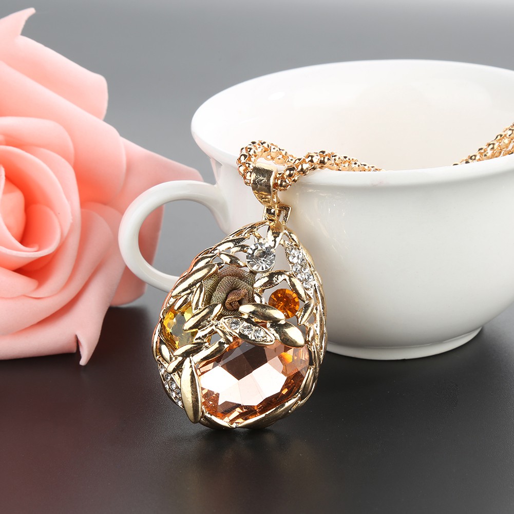 Dây chuyền mặt hình giọng nước đính đá thời trang sang trọng đẹp mắt