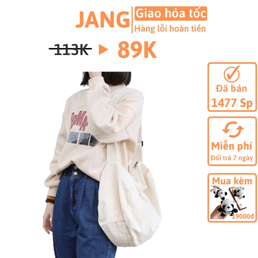 Túi dáng balo vải đeo chéo bigsize phong cách ulzzang