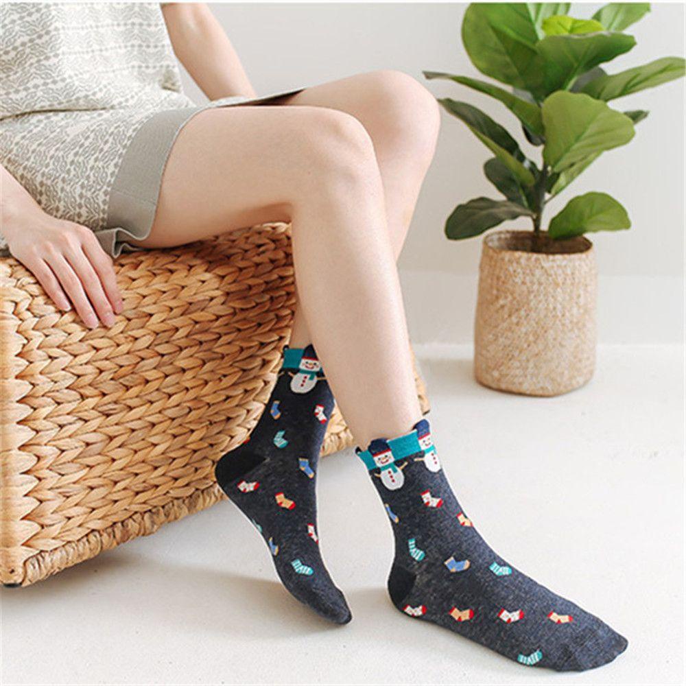 Vớ Giữ Ấm Mùa Đông In Họa Tiết Giáng Sinh