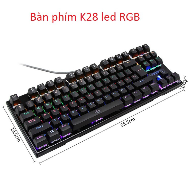 (SIÊU GIẢM GIÁ) Bàn Phím Cơ Game Thủ K28 87 phím - K29 104 phím + Tặng đế kê tay nhựa