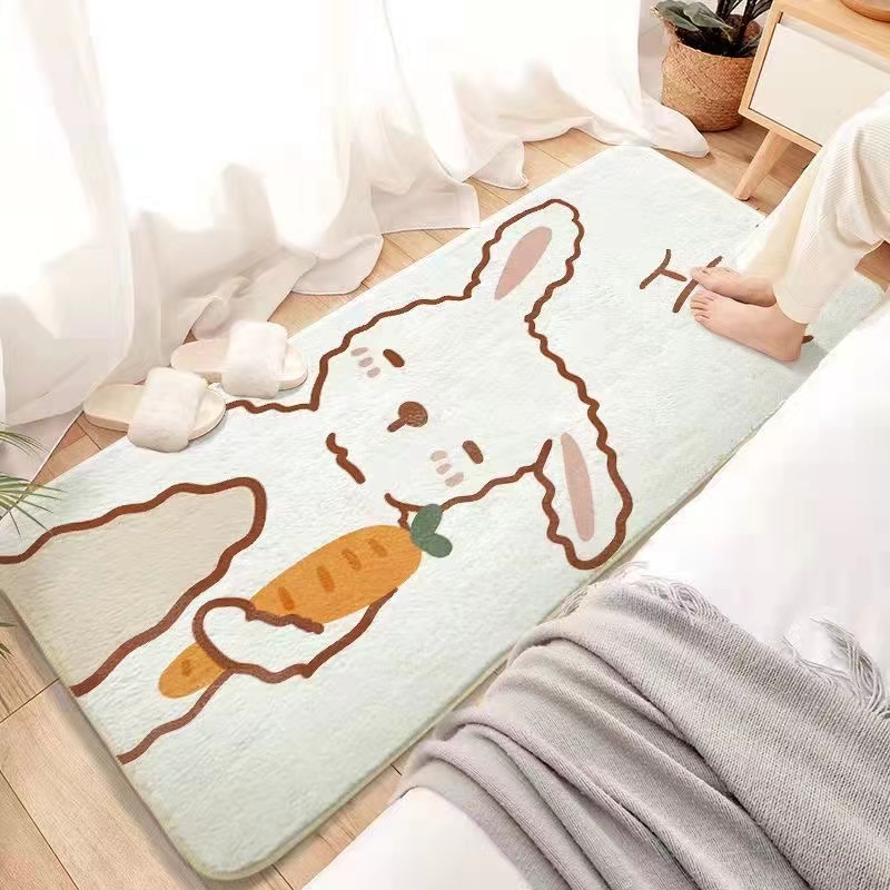 Thảm Lông Trải Sàn Họa Tiết Hoạt Hình Dễ Thương Cho Phòng Ngủ