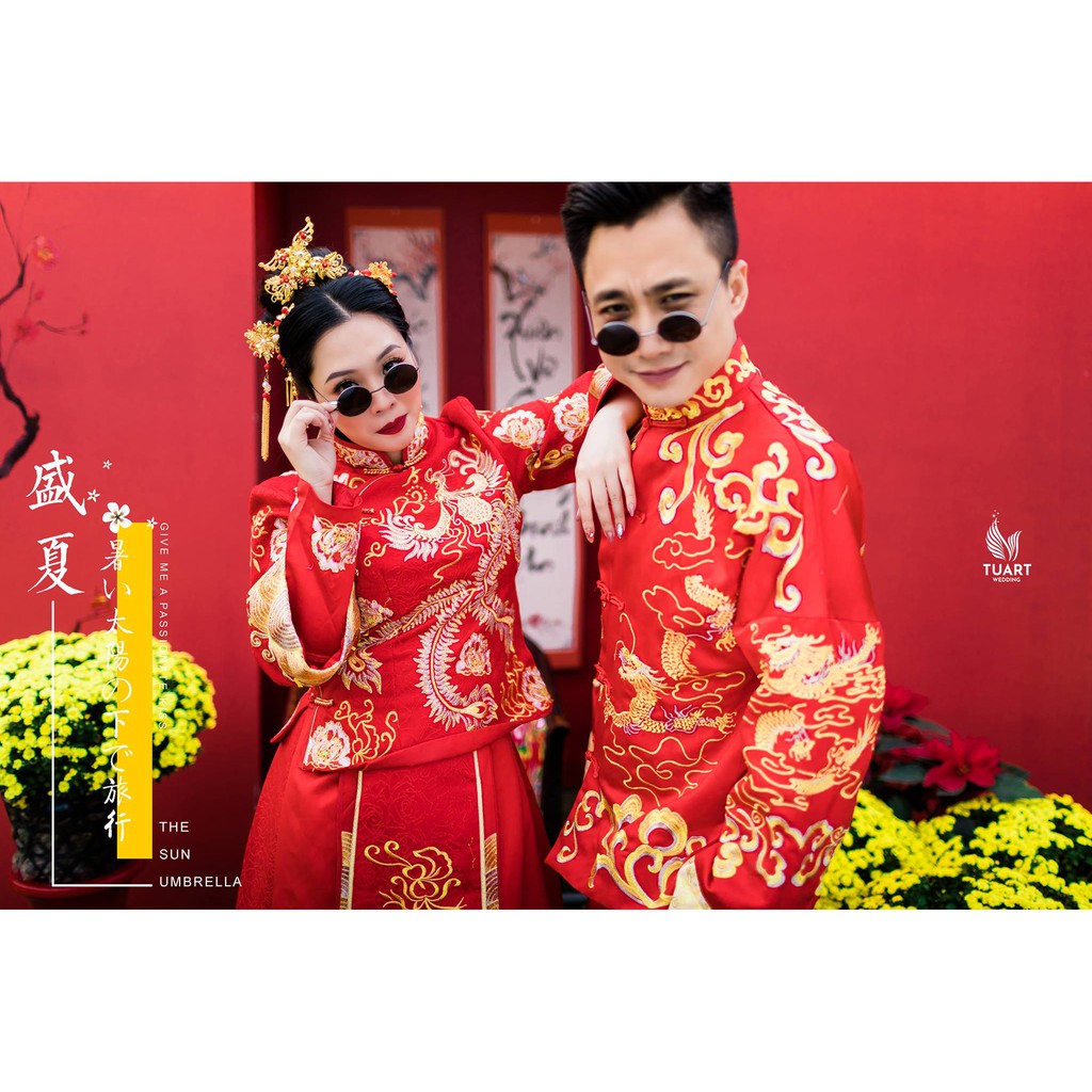Mắt kính mặt tròn cho nam nữ chụp hình cưới style Trung Hoa hot nhất hiện nay- BÓI