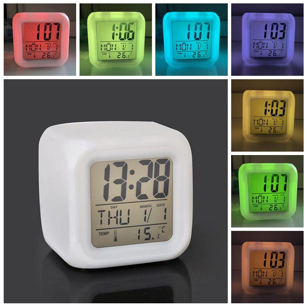 MUVAKO Đồng Hồ Báo Thức Điện Tử Có Đèn LED Hiển Thị Nhiệt Độ Và Lịch Tiện Dụng