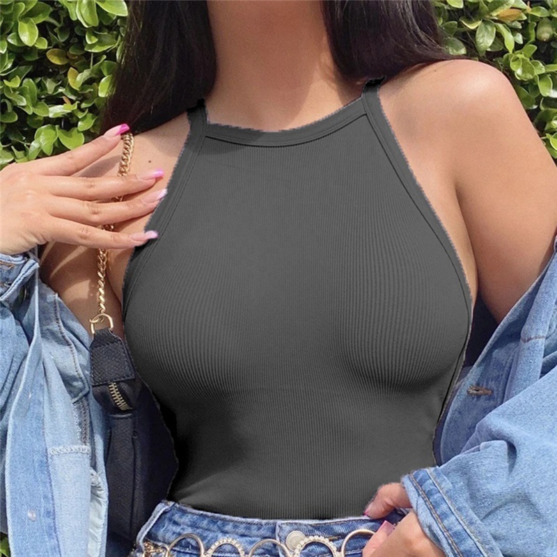 Áo Tank Top Không Tay Hở Lưng Màu Trơn Thời Trang Mùa Hè Quyến Rũ Cho Nữ | WebRaoVat - webraovat.net.vn