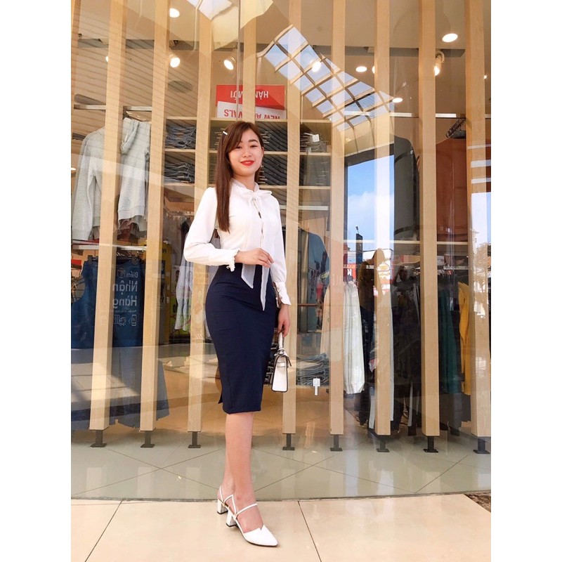 Chân Váy Bút Chì Công Sở Nữ Chất Liệu Cotton 100% Co Dãn