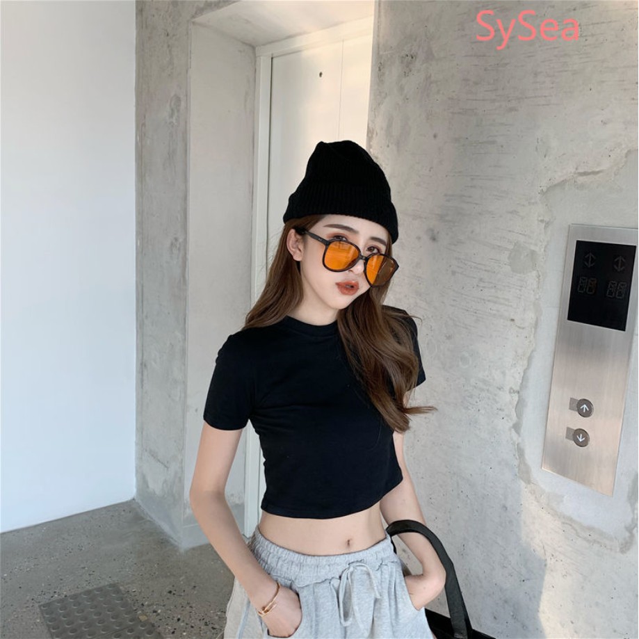 Áo Thun Croptop Tay Ngắn Dáng Ôm Thời Trang Mùa Hè Cho Nữ