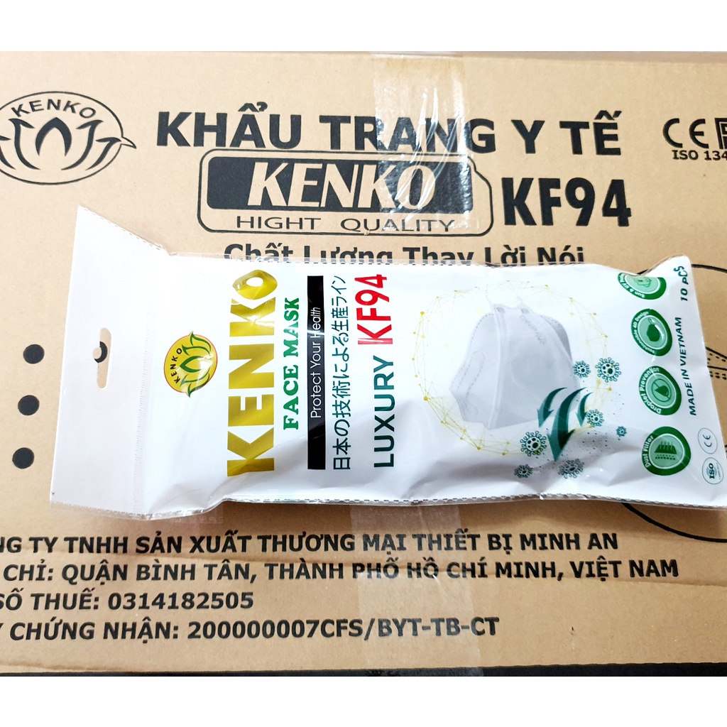 Combo 10 cái khẩu trang 4D KF94 Kenko Luxury