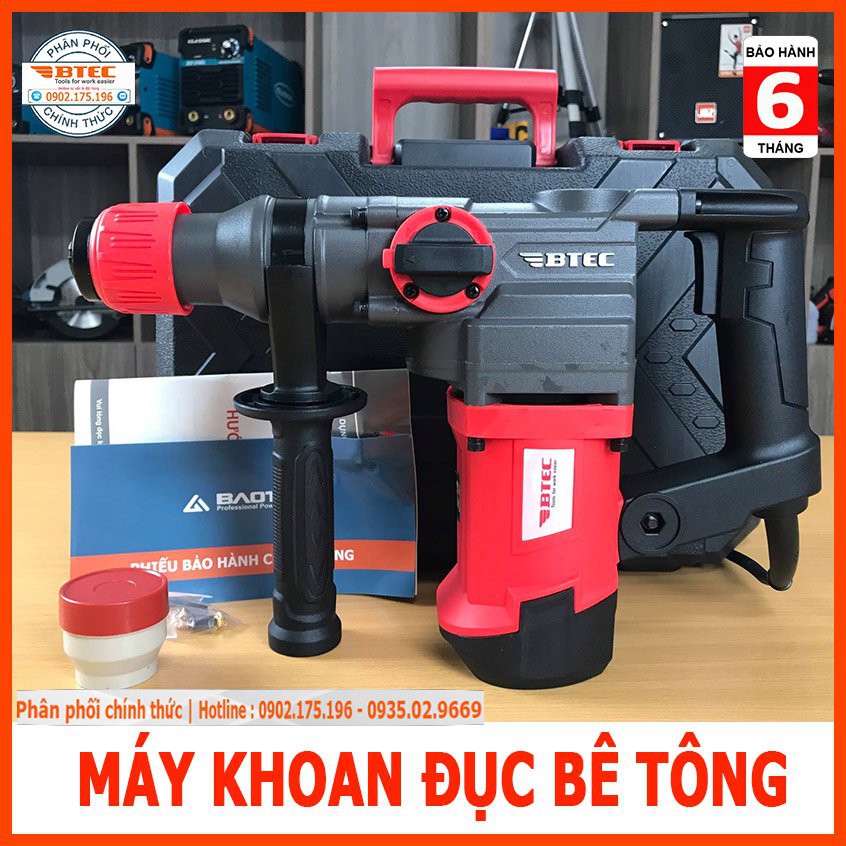 Máy Khoan Đục BTEC BT-5425  - Tặng kèm 2 mũi khoan 8mm - 10mm và 2 mũi đục nhọn - dẹp