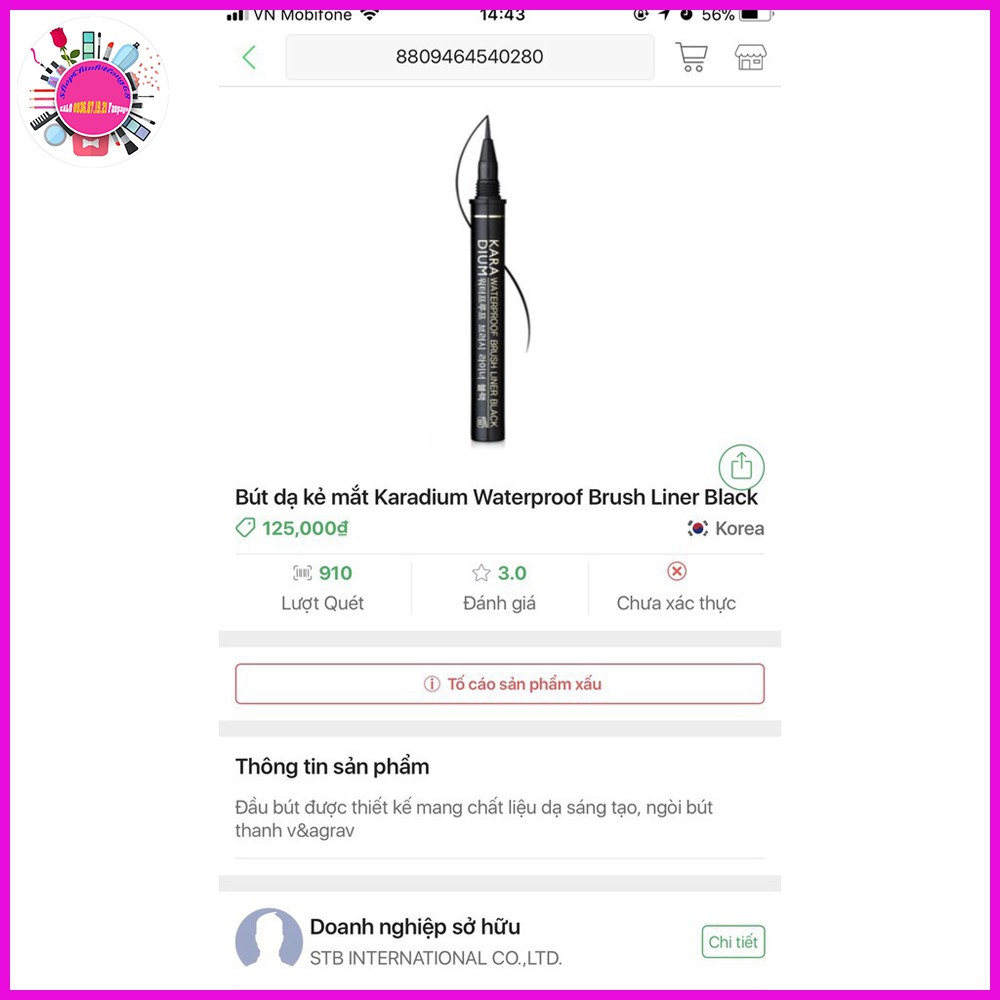 BÚT DẠ KẺ MẮT NƯỚC KARADIUM HÀN QUỐC | BigBuy360 - bigbuy360.vn