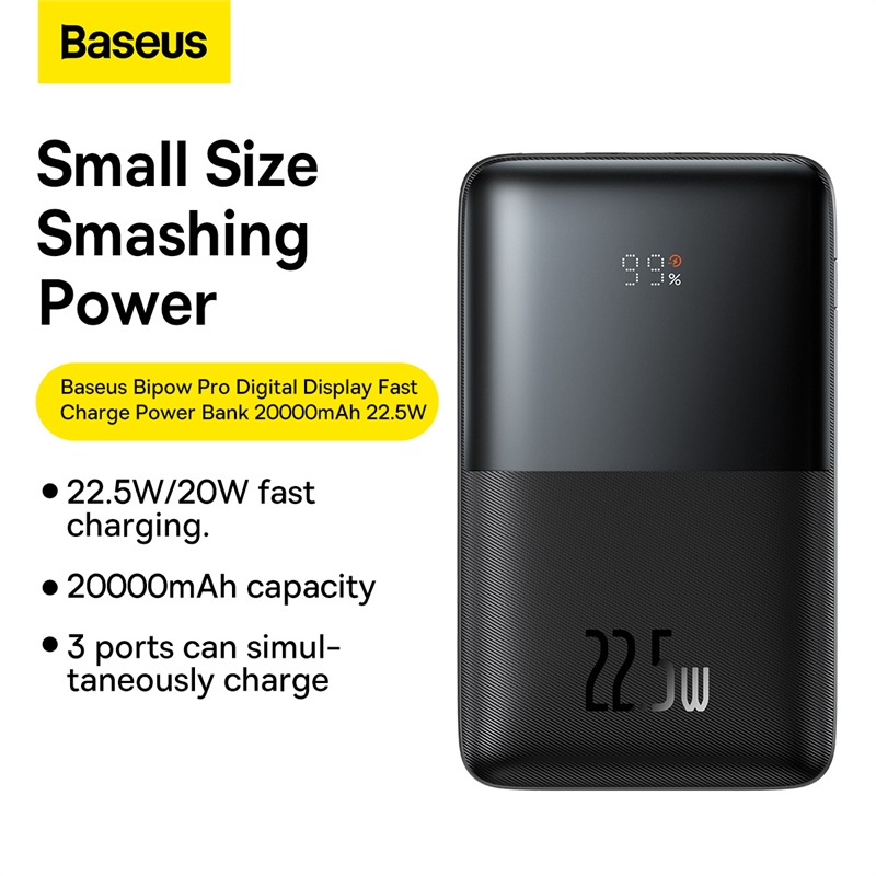 [Mã ELBMO2 giảm 12% đơn 500K] Pin Sạc Dự Phòng Baseus 20000mAh 22.5W Cho iPhone Xiaomi