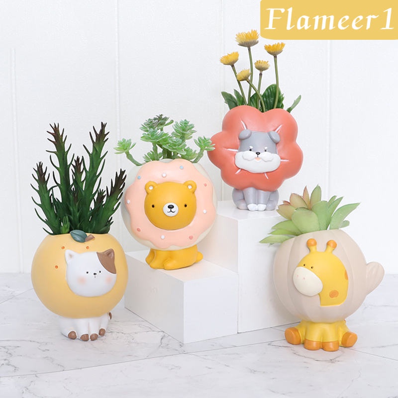 Chậu Cây Bằng Nhựa Resin Hình Chú Gấu Dễ Thương Dùng Trang Trí Vườn Nhà 1]