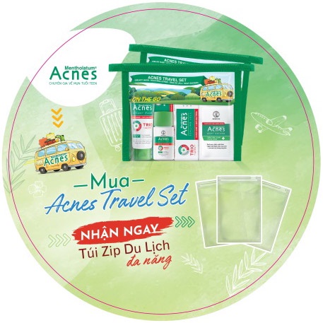 Acnes Bộ Sản Phẩm Du Lịch chăm sóc da mụn cho mặt và cơ thể Rohto Acnes Travel Set