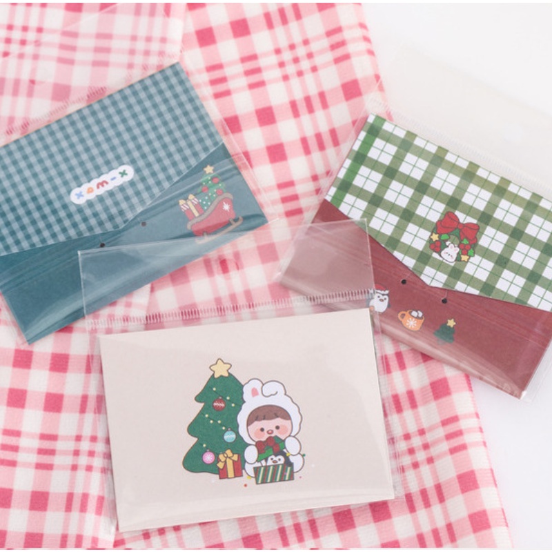 Thiệp chúc mừng giáng sinh/sinh nhật họa tiết hoạt hình dễ thương có thể gấp gọn