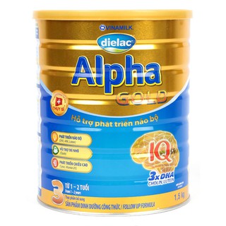 Sữa bột vinamilk dielac alpha gold 3 hộp thiếc 1.5kg