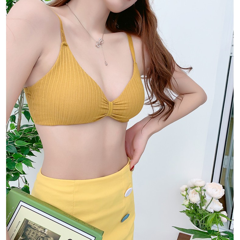 Áo Bra Thắt Nơ Gân Tăm 💖FREESHIP💖 Bra Nữ Cực Xinh AMYBRA 308 | BigBuy360 - bigbuy360.vn