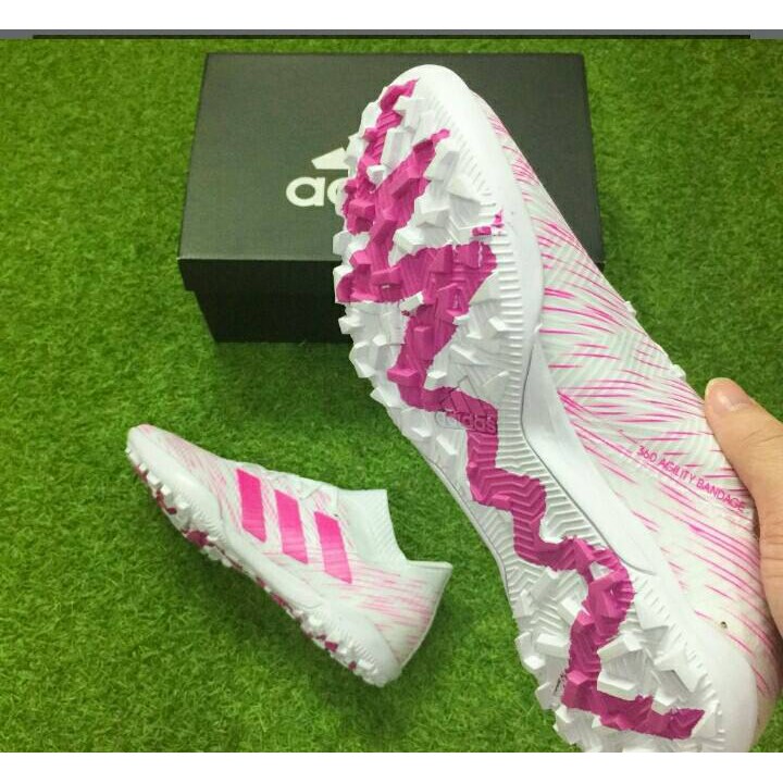 [FREESHIP 99K] Giày đá banh, giày đá bóng Adidas Nemeziz 18.3 TF màu hồng trắng - giày đá bóng vizeno