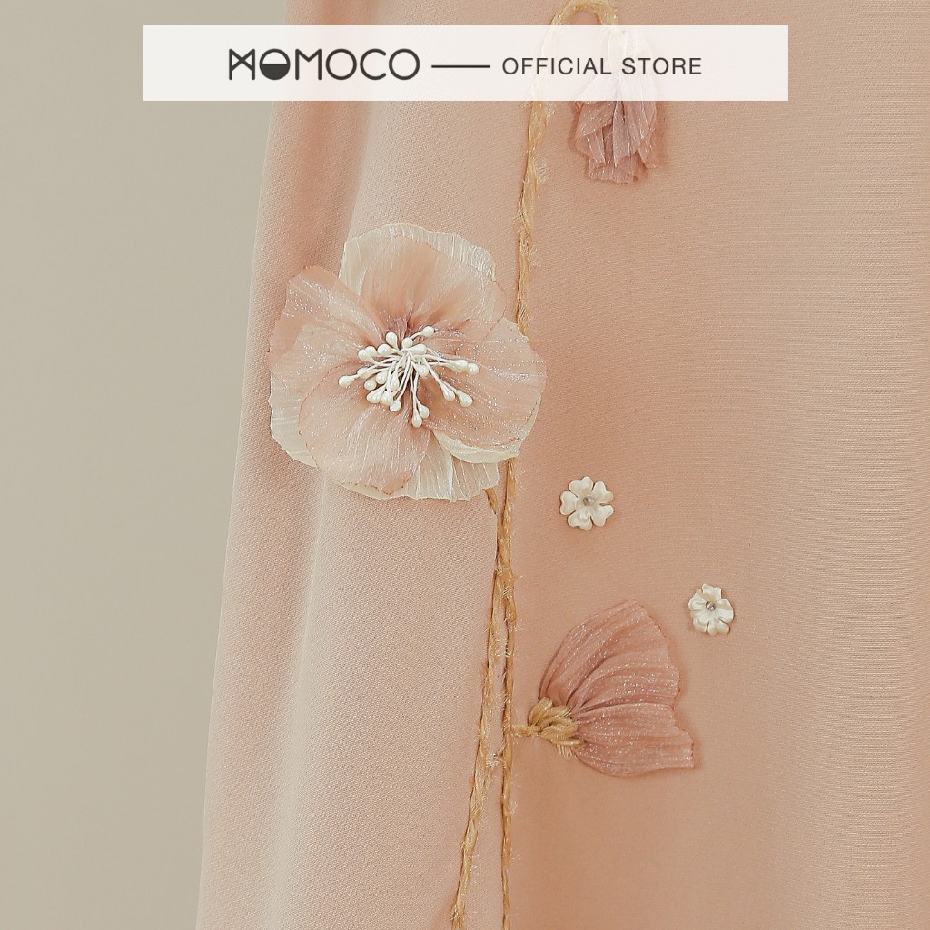 Đầm Thiết Kế Nữ Cổ Tròn MOMOCO Tay Pha Vải Trong Chất Tuýt Si Mềm Nhẹ M2789