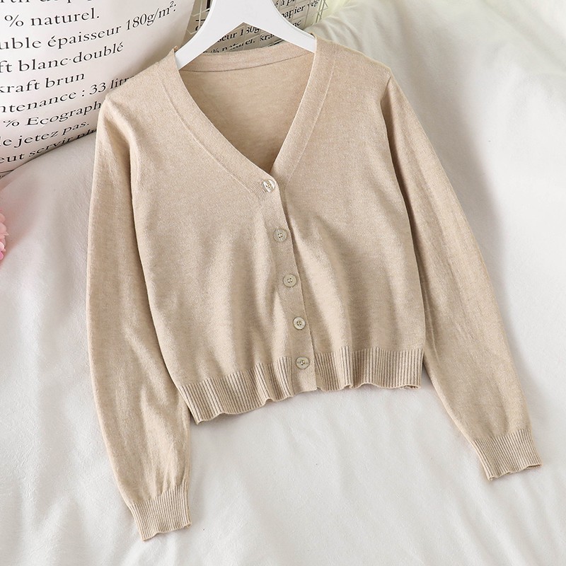 NUZIRO  Áo khoác cardigan dệt kim thiết kế đơn giản thời trang xinh xắn cho nữ