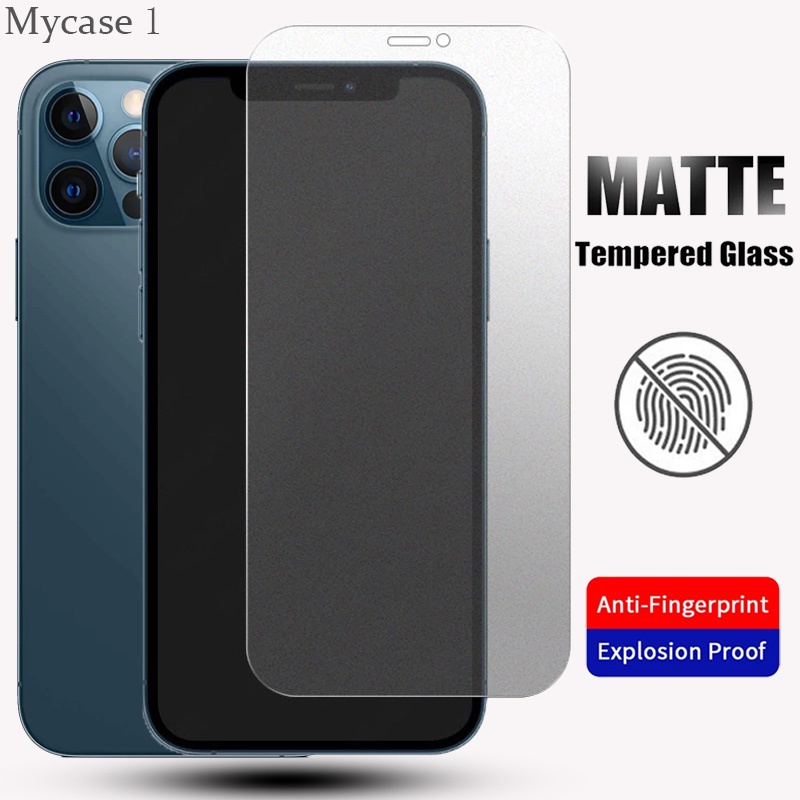 Kính cường lực nhám chống bám vân tay cho iPhone 12 11 Pro Max Mini X XS Max XR 7 8 6 6S Plus SE 2020